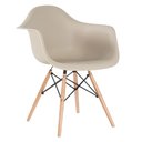 Ver imagem 2 de Kit 5 Cadeiras Charles Eames Eiffel Daw com Braços - Base de Madeira Clara - Nude