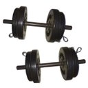 Ver imagem 2 de Kit Halter Musculação 20kg Completo Anilhas Barras Presilhas