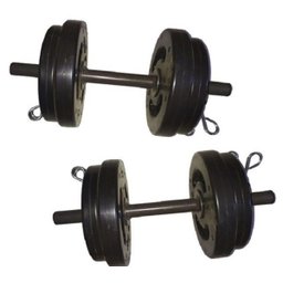 Kit Halter Musculação 20kg Completo Anilhas Barras Presilhas - 2