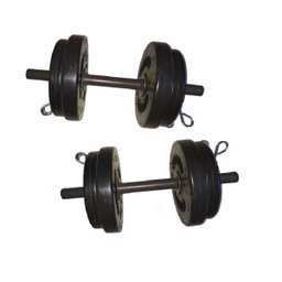 Kit Halter Musculação 20kg Completo Anilhas Barras Presilhas - 1