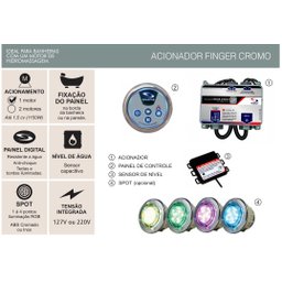 ACIONADOR DIGITAL BANHEIRA MOTOBOMBA FINGER CROMO - 2