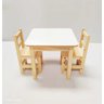 Conjunto Mesa Mesinha Infantil Baú de Madeira com 2 Cadeira Infantil de Madeira de Pinus sem Pintura - 4
