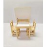 Conjunto Mesa Mesinha Infantil Baú de Madeira com 2 Cadeira Infantil de Madeira de Pinus sem Pintura - 1