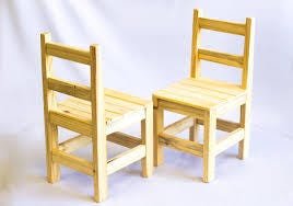 Cadeira Infantil de Madeira de Pinus Sem Pintura Super Resistente Suporta 80 KG - 2