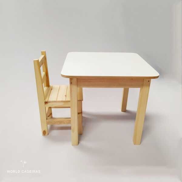 Cadeira Infantil de Madeira de Pinus Sem Pintura Super Resistente Suporta 80 KG - 5