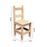 Cadeira Infantil de Madeira de Pinus Sem Pintura Super Resistente Suporta 80 KG - 1