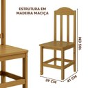 Ver imagem 4 de Kit com 2 Cadeiras de Jantar Madeira Maciça Safira Nogueira sem Estofado