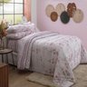 Jogo de Cama Casal 4 Peças 140 Fios Realce Premium Holda Florido Rosa e Lilás - Sultan - 1