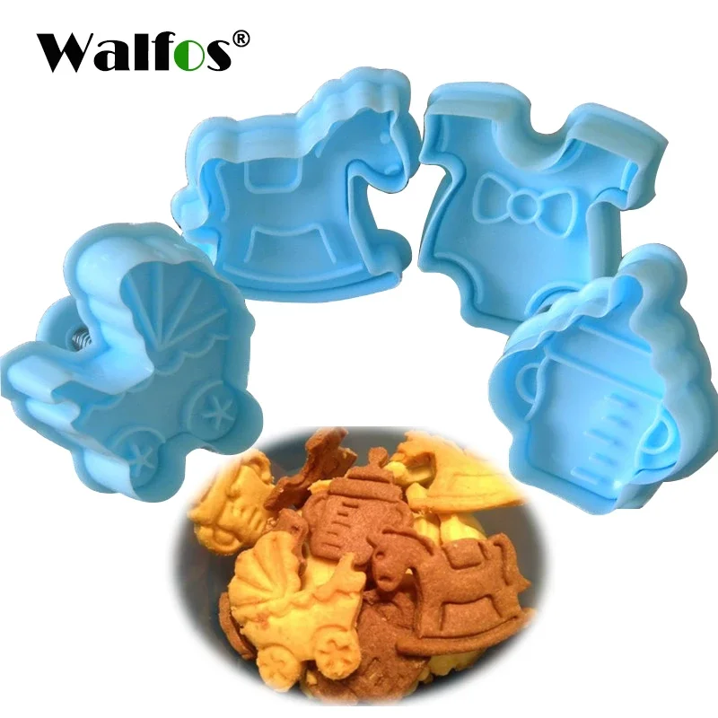 Ver imagem 2 de Molde de Plástico para Cortador de Biscoitos Walfos, Massa, Bolo 3d, 4 Unidades