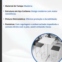 Ver imagem 3 de Conjunto Mesa Alta Bar Bistrô Quadrada Branca 2 Bancos Pinus Industrial White Don Castro Decor Indus