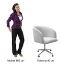 Ver imagem 3 de Cadeira Para Escritório E Home Office Atenas Base Giratória Rodizio - Linho Bege