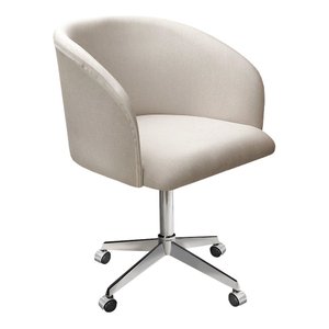 Cadeira Para Escritório E Home Office Atenas Base Giratória Rodizio - Linho Bege
