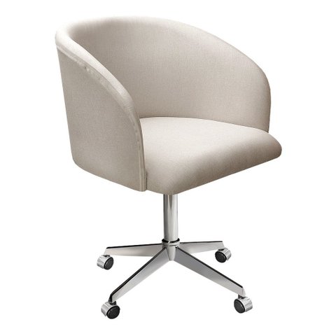 Cadeira Para Escritório E Home Office Atenas Base Giratória Rodizio - Linho Bege