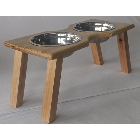 Comedouro Bebedouro Elevado para Cães ou Gatos Duplo Tigela em Inox