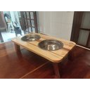 Ver imagem 4 de Comedouro Bebedouro Elevado para Cães ou Gatos Duplo Tigela em Inox