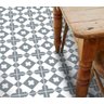 Adesivo para Piso Ladrilho Geometrico Cinza e Branco Lavável - 1