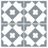Adesivo para Piso Ladrilho Geometrico Cinza e Branco Lavável - 2