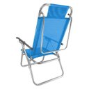 Ver imagem 2 de Cadeira de Praia Alumínio Reforçada 5 Posições Infinita Up Azul Zaka 120 Kg