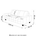 Ver mais imagens de Sofá 3 Lugares Living Pés Madeira 240cm Phill S07 Couro Off - Mpozenato