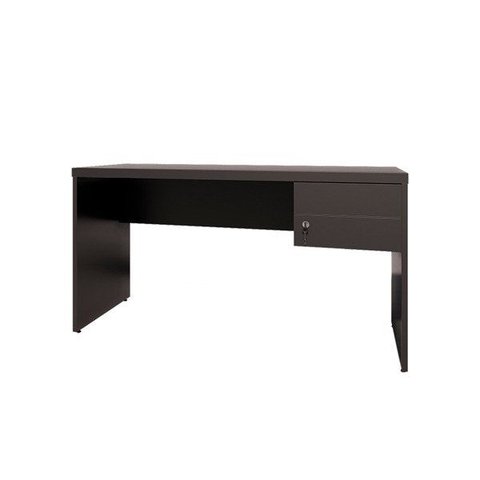 Mesa Reta Job40 150x70cm J4mpp1570pp Gaveteiro Fixo 2 Gavetas Preta