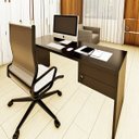Ver imagem 5 de Mesa Reta Job40 150x70cm J4mpp1570pp Gaveteiro Fixo 2 Gavetas Preta