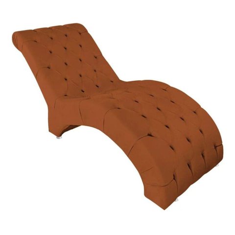 Recamier Divã Espreguiçadeira para Sala Cliníca Aline Veludo Terracota