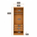 Ver imagem 3 de Guarda-Roupa Modulado 2 Portas 3 Gavetas 100% MDF Cairo