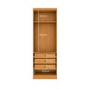 Ver imagem 4 de Guarda-Roupa Casal Modulado 2 Portas 3 Gavetas 100% MDF Cairo Marrom/Cinamomo