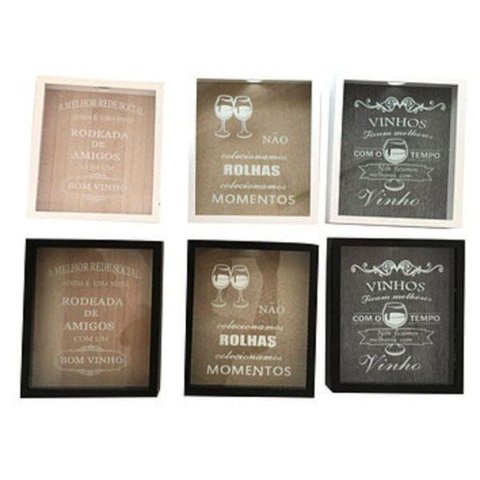 Quadro Porta Rolha Taças de Vinhos Wine Tipos de Uva Hd65923