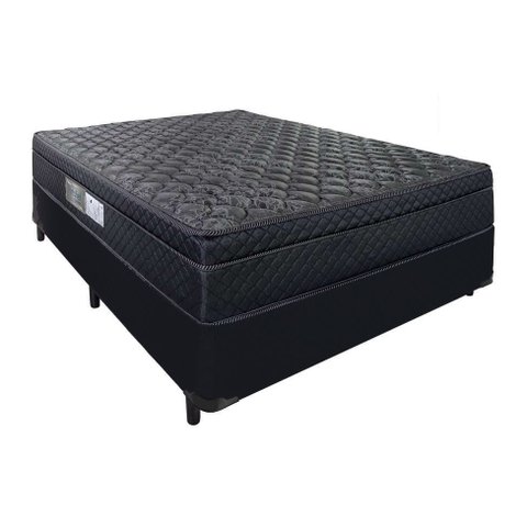 Cama Box Casal + Colchão Portobel De Mola Arezzo Black Light