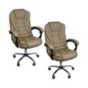 Ver imagem 2 de Kit 2 Cadeiras de Escritório Presidente Reclinável - Bege