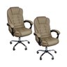 Kit 2 Cadeiras de Escritório Presidente Reclinável - Bege - 2