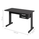 Ver imagem 2 de Mesa de Escritório Escrivaninha com 2 Gavetas Boston - Preto