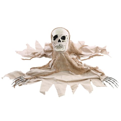 Caveira de Chao Adam C/luz Som Movimento 34cm Halloween