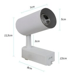 Trilho Eletrificado 2 Metros + 5 Spots Branco Led 7w Bivolt 3000k Branco Quente - 3