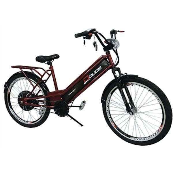 Bicicleta Elétrica Confort 800W 48V 15Ah Vermelho Cereja