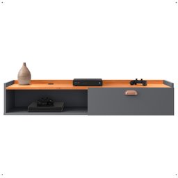 Rack Suspenso Home Classic Pequeno Sala Estar Quarto Tv 32 42 50" 1 Porta Puxador Concha - Lojas Rpm - 1