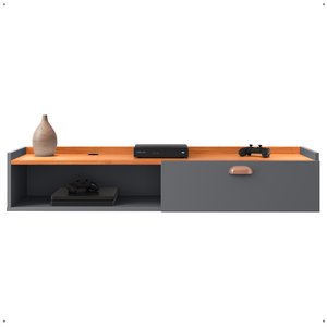 Rack Suspenso Home Classic Pequeno Sala Estar Quarto Tv 32 42 50" 1 Porta Puxador Concha - Lojas Rpm