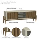 Ver imagem 6 de Rack com pés em madeira maciça TV 55 Polegadas com Ripado 2 portas de correr 160mm Sereno