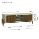 Ver imagem 4 de Rack Ripado para TV até 55 Polegadas MDF 160cm Pés em Madeira Maciça 2 Portas de Correr Sereno