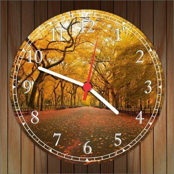 Relógio Parede Árvores Folhagens Paisagens Natureza Quartz - 3