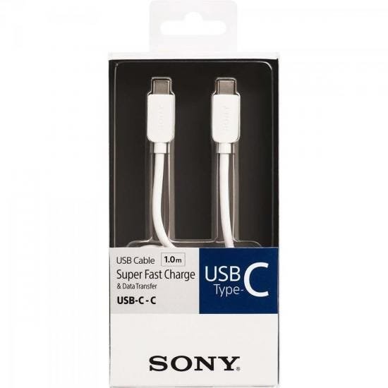 Cabo de Transferencia e Carregamento USB Tipo C CP-CC100 1M Branco SONY - 2