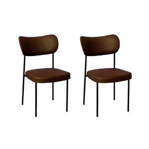 2 Cadeira Sala de Jantar Pés em Aço Verona Sintetico Ds Home: Sintético Marrom