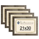 Ver imagem 1 de Kit 4 Molduras Diploma A4 21x30 3cm Relevo Prateado