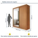 Ver imagem 3 de Guarda-Roupa 100% MDF com Espelho 2 Portas 4 Gavetas Trento Marrom/Cinamomo