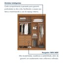 Ver imagem 5 de Guarda-Roupa 100% MDF com Espelho 2 Portas 4 Gavetas Trento Marrom/Cinamomo