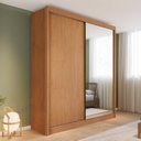 Ver imagem 1 de Guarda-Roupa 100% MDF com Espelho 2 Portas 4 Gavetas Trento Marrom/Cinamomo