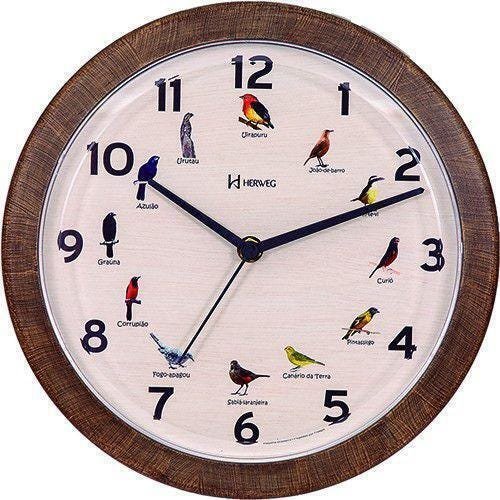 Relógio de Parede Herweg Canto Pássaros Brasileiros 6658-323 - 1