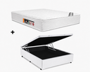 Ver imagem 1 de Cama Box Bau Casal Branco Colchão Casal Hibrido Revolution New One Face 138x188 - Castor