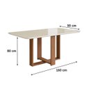 Ver imagem 2 de Mesa 1.60x90 com Vidro Canto Redondo Canela Off White